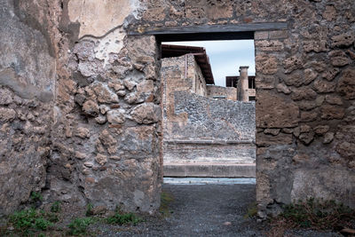 Stone wall of old building