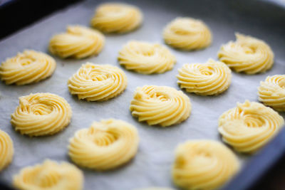 Close-up of pastries