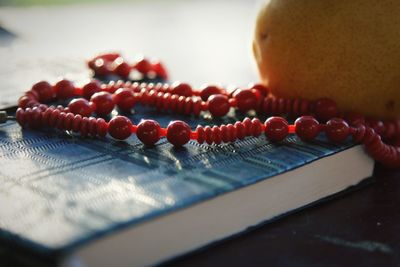 Close-up of berries on table