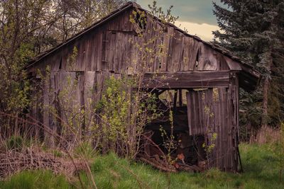 Abandoned house in barn