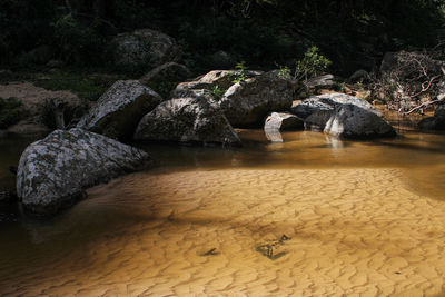 Rock formation in sea