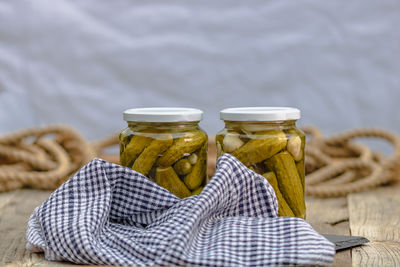 Close-up of food on table