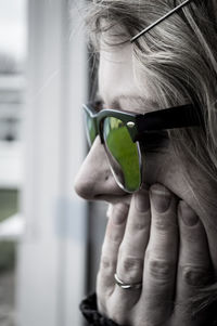 Close-up of man wearing sunglasses