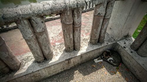 Close-up of abandoned building