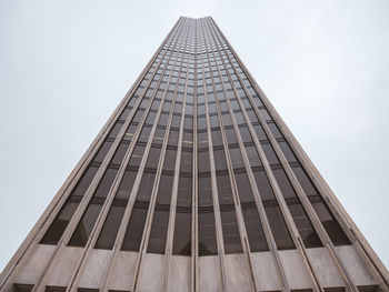 Low angle view of modern building against clear sky