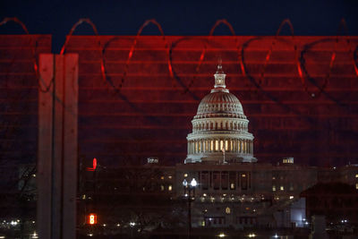 View of illuminated building at night