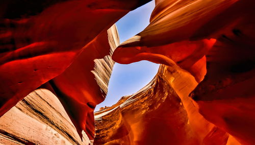 Low angle view of rock formation