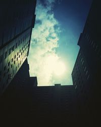 Low angle view of skyscrapers against sky