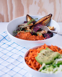 Close-up of served food