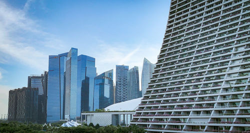 Modern buildings in city against sky