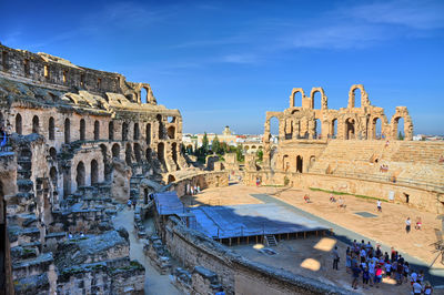 Group of people in old ruins