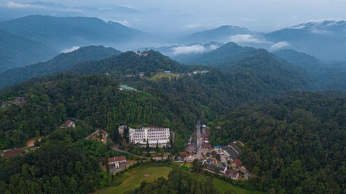 Aerial view of greenery highland in fraser's hill, pahang, malaysia.