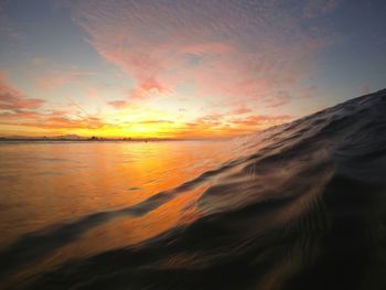 Scenic view of sea at sunset