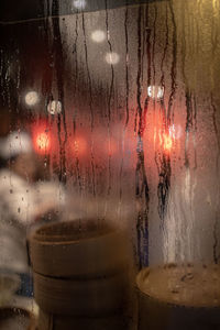 Full frame shot of wet glass window