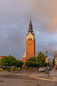 View of building against cloudy sky