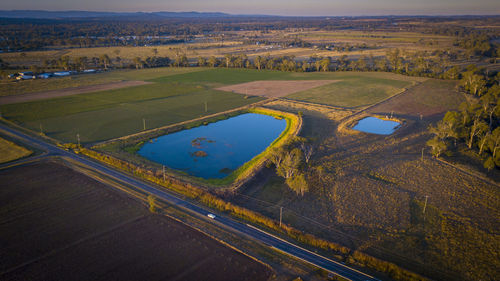 High angle view of agricultural field