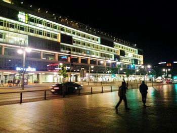 Illuminated city at night