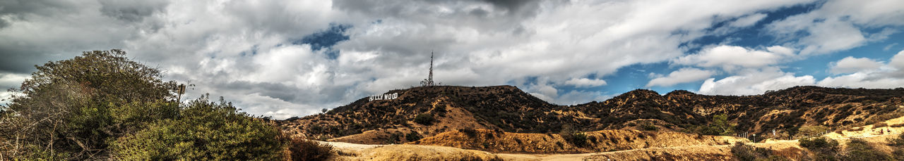 Panoramic view of landscape and mountains against sky