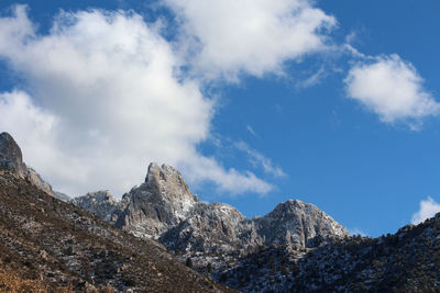 Low angle view of mountain against sky