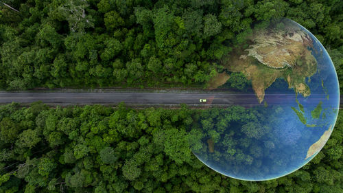 High angle view of lake