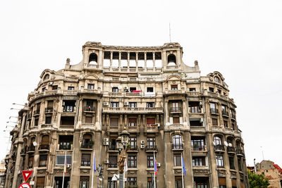 Low angle view of building against clear sky