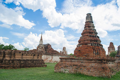 Low angle view of temple against sky