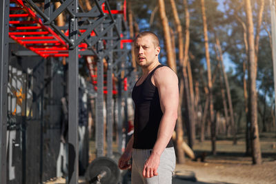 Full length of man standing outdoors