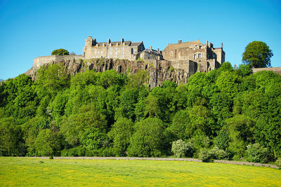 Low angle view of castle against clear sky