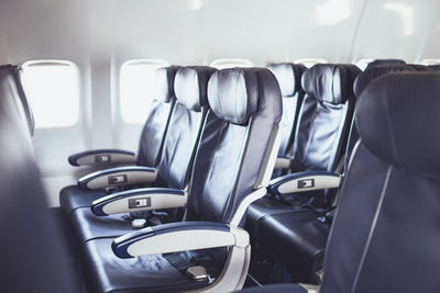 Empty seats in airplane