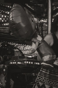 Close-up of carousel in amusement park