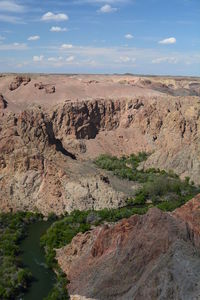 Scenic view of land against sky