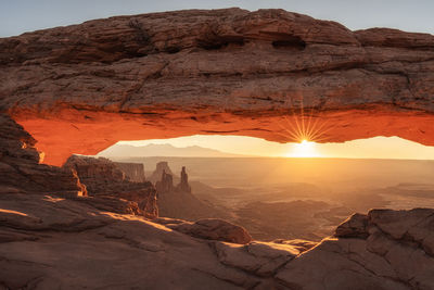 Scenic view of rocky mountain against sky