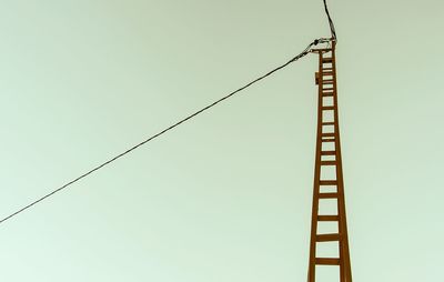 Low angle view of cables against clear sky