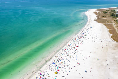 High angle view of beach