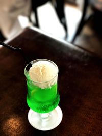 Close-up of ice cream in glass