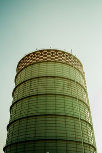 Low angle view of modern building against clear sky