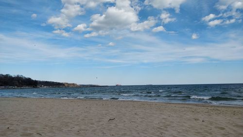 Scenic view of beach against sky