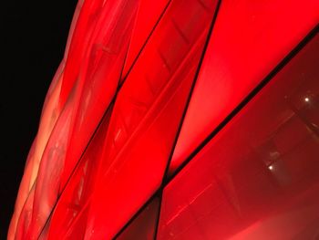 Close-up of red leaf against black background