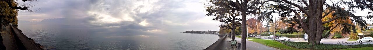 Panoramic view of lake against sky