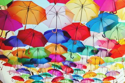 Full frame shot of colorful umbrellas