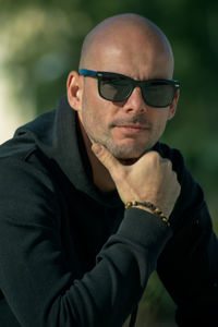 Portrait of man wearing sunglasses