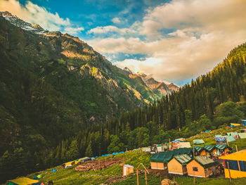 Scenic view of mountains against sky