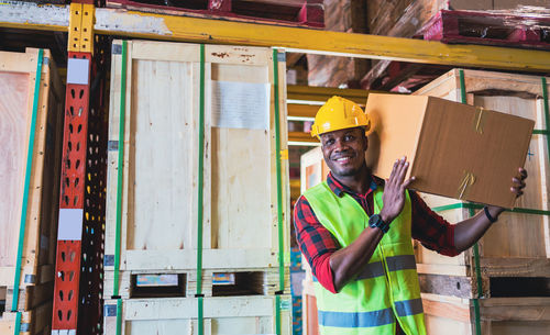 Full length portrait of a man working