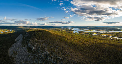 Scenic view of land against sky