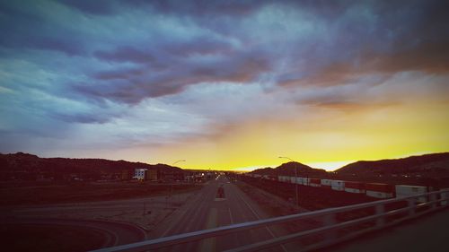 View of landscape at sunset