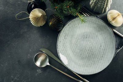 High angle view of food on table