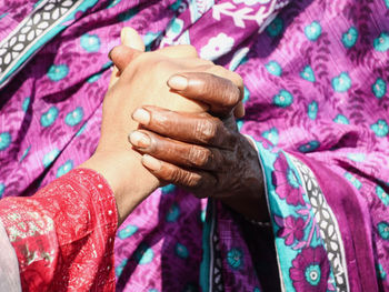 Close-up of woman hand