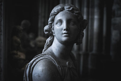 Close-up portrait of statue