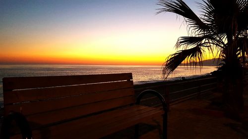 Scenic view of sea at sunset