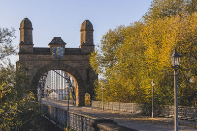 View of bridge against clear sky